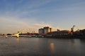 Puente de la Mujer (Womens Bridge), is a rotating footbridge for Dock 3 of the Puerto Madero district of Buenos Aires