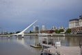 Puente de la Mujer (Womens Bridge), is a rotating footbridge for Dock 3 of the Puerto Madero district of Buenos Royalty Free Stock Photo