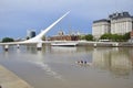 Puente de la Mujer (Womens Bridge), is a rotating footbridge for Dock 3 of the Puerto Madero district of Buenos Royalty Free Stock Photo