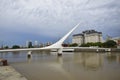 Puente de la Mujer (Womens Bridge), is a rotating footbridge for Dock 3 of the Puerto Madero district of Buenos Royalty Free Stock Photo