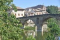 Puente la Reina, Spain - 31 Aug, 2022: Arches of the roman Puente la Reina foot bridge, Navarre, Spain Royalty Free Stock Photo