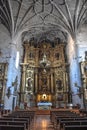 Puente la Reina, Spain - 31 Aug, 2022: Interior of the medieval Iglesia de Santiago church