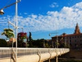 Puente Miguel Caballero with Cathedral in background. Murcia