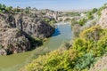 Puente San Martin bridge over river Tajo in Toledo, Spa Royalty Free Stock Photo