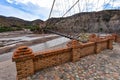 Puente Sucre or Puente Mendes, an old suspension bridge built in 1890 spanning the Rio Pilcomayo in the Chuquisaca Department of Royalty Free Stock Photo