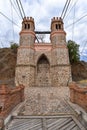 Puente Sucre or Puente Mendes, an old suspension bridge built in 1890 spanning the Rio Pilcomayo in the Chuquisaca Department of Royalty Free Stock Photo