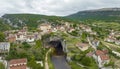 Puentedey village and natural arch view Burgos