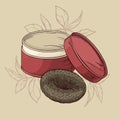 Puer tea on brown background