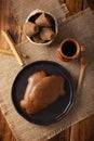 Puerquitos de Piloncillo y Cafe de Olla Flat Lay Royalty Free Stock Photo