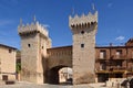 Puerta baja low door in medieval town of Daroca, Zaragoza prov Royalty Free Stock Photo