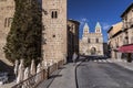 The Puerta de Bisagra Nueva is the best known city gate of Toledo, Spain