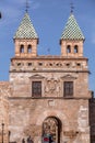 The Puerta de Bisagra Nueva is the best known city gate of Toledo, Spain