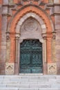 Puerta de las Virtues of the Pontifical University, Comillas, Spain, Europe, August 29, 2023.