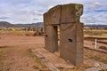 The Puerta de Sol Gateway of the Sun of the Kalasasaya, at the Tiwanaku archeological site, near La Paz, Bolivia