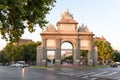 The Puerta de Toledo (1827), a neo-classical gateway built as a tribute to King Ferdinand VII. Madrid, Spain