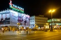 Puerta del Sol at night, the most well known place of Madrid