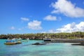 Puerto Ayora harbor on Santa Cruz Island, Galapagos National Par Royalty Free Stock Photo