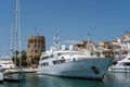 PUERTO BANUS ANDALUCIA/SPAIN - MAY 26 : View of the Harbour at P Royalty Free Stock Photo