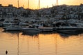 Puerto Banus marina at sunset.