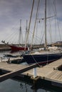 Puerto Calero is an exclusive resort with a marina of luxury ships and yachts Royalty Free Stock Photo