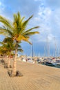 Public promenade in Puerto Calero port Royalty Free Stock Photo