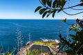 Puerto de la Cruz - Banana trees with Scenic view on Ocean Pool Piscina Natural de Laja de la Sal Royalty Free Stock Photo