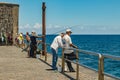 2019-01-12, Puerto de la Cruz, Santa Cruz de Tenerife. The port of Puerto de la Cruz is a popular tourist attraction and favorite Royalty Free Stock Photo