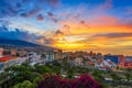 Puerto de la Cruz, Tenerife, Canary islands, Spain: View over the city at the sunset time