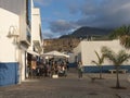 Puerto de las Nieves, Agaete, Gran Canaria, Canary Islands, Spain December 17, 2020: Main street promenade of fishing Royalty Free Stock Photo