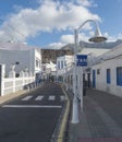 Puerto de las Nieves, Agaete, Gran Canaria, Canary Islands, Spain December 17, 2020: Main street promenade with Royalty Free Stock Photo