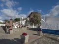 Puerto de las Nieves, Agaete, Gran Canaria, Canary Islands, Spain December 17, 2020: Street at center of fishing village Royalty Free Stock Photo