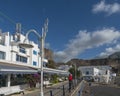 Puerto de las Nieves, Agaete, Gran Canaria, Canary Islands, Spain December 17, 2020: Street by sea with traditional Royalty Free Stock Photo