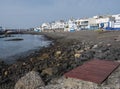 Puerto de las Nieves, Agaete, Gran Canaria, Canary Islands, Spain December 17, 2020: View of the port and the volcanic Royalty Free Stock Photo