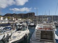 Puerto de Mogan, Gran Canaria, Canary Islands, Spain December 18, 2020: Marina with sailing ships and boats and colorful Royalty Free Stock Photo