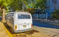 old vintage classic minibuses vans transporters vehicles cars in Mexico