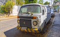 old vintage classic minibuses vans transporters vehicles cars in Mexico