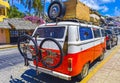 old vintage classic minibuses vans transporters vehicles cars in Mexico