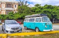 old vintage classic minibuses vans transporters vehicles cars in Mexico