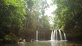 Tourists bathing in the Carachupa Pakcha waterfall near the village of El Coca Royalty Free Stock Photo