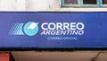 Sign of the Argentinian Post Office Correo Argentino in the center of Puerto Iguazu Royalty Free Stock Photo