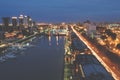 Puerto Madero city at night with skyscrapers offices in the city of Buenos Aires Royalty Free Stock Photo