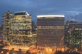 Puerto Madero city at night with skyscrapers offices in the city of Buenos Aires Argentina Royalty Free Stock Photo