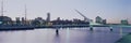 Puerto Madero at Night, Skyline Buenos Aires, Argentin. woman bridge