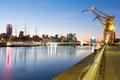 Puerto Madero at night, harbor of Buenos Aires Argentina Royalty Free Stock Photo