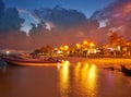 Puerto Morelos beach sunset Riviera Maya Royalty Free Stock Photo