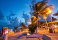 Puerto Morelos beach sunset Riviera Maya Royalty Free Stock Photo