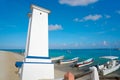 Puerto Morelos bent lighthouse in Mexico Royalty Free Stock Photo