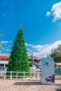 Puerto Morelos, Mexico - January 10, 2018: Outdoor view of a huge christmast tree in the park in Puerto Morelos, Yucatan Royalty Free Stock Photo