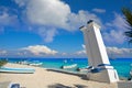 Puerto Morelos bent lighthouse Mexico Royalty Free Stock Photo