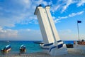 Puerto Morelos bent lighthouse Mexico Royalty Free Stock Photo